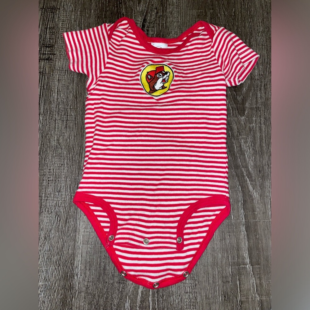Buc-ee’s Striped Red and White Kids One Piece